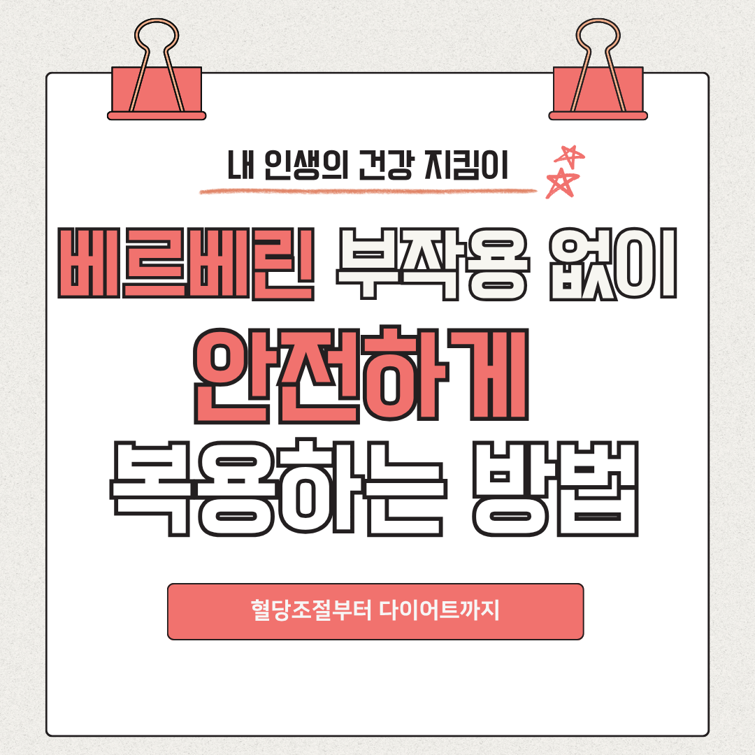 베르베린 부작용 없이 안전하게 복용