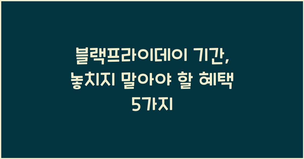 블랙프라이데이 기간