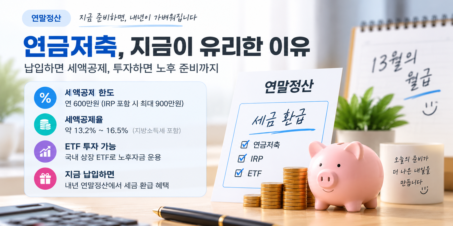 연금저축 세액공제 한도와 연말정산 절세 효과 설명 이미지