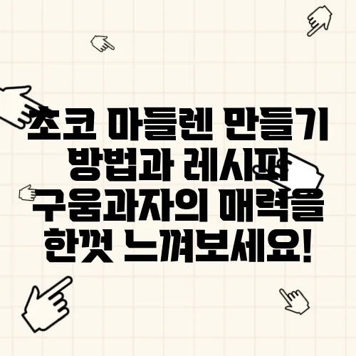 초코 마들렌 만들기 방법과 레시피 구움과자의 매력을 한껏 느껴보세요!