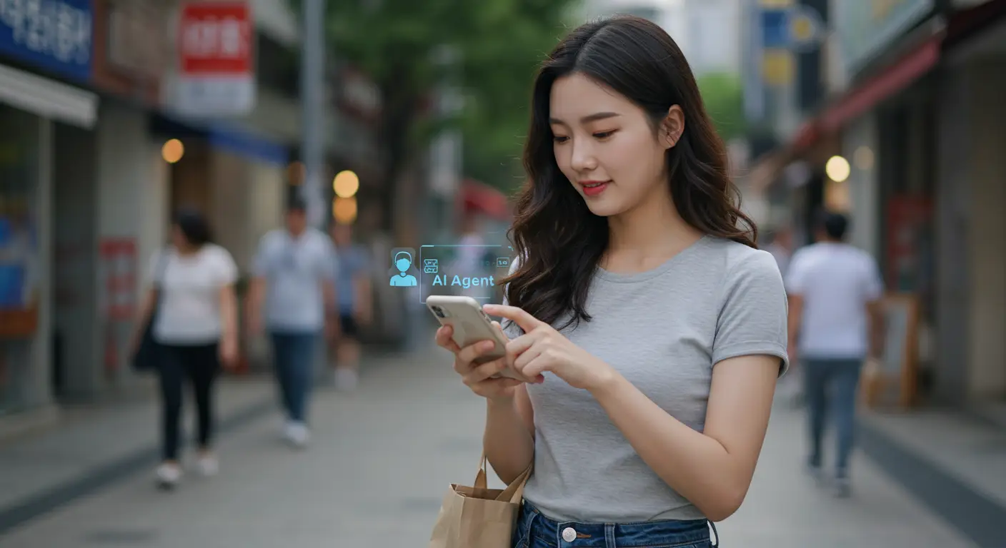 AI를 사용하는 여성