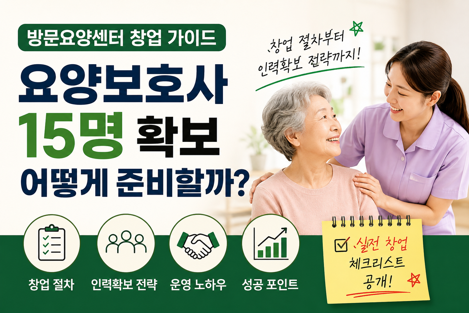 방문요양센터 창업 요양보호사 15명확보