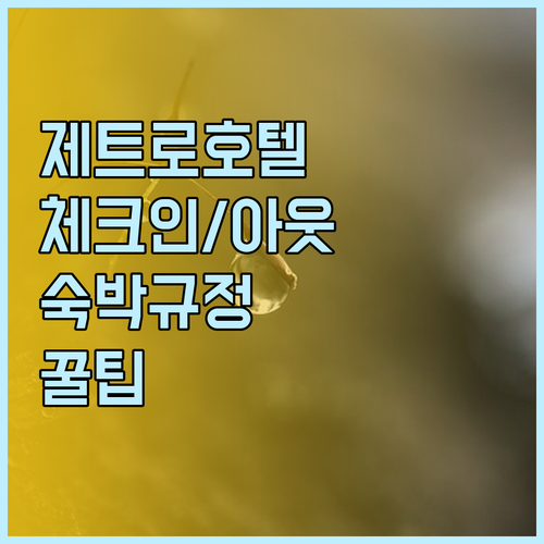 제트로 호텔 체크인 체크아웃 시간 및