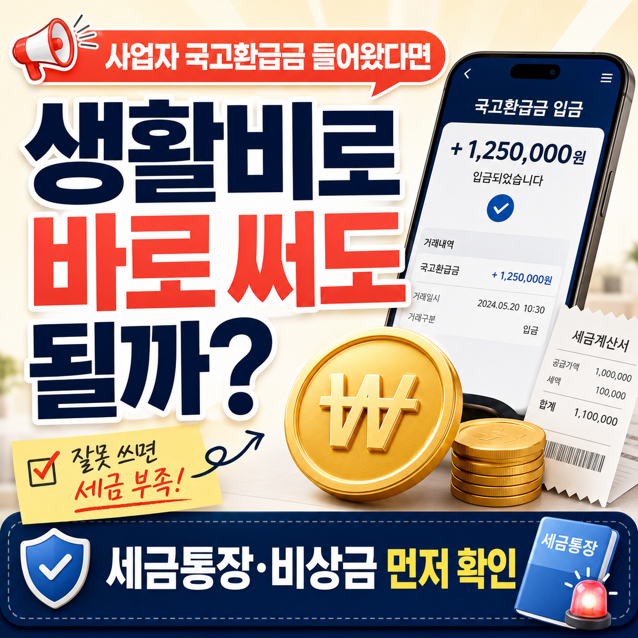 사업자 국고환급금 생활비로 쓰기 전 확인할 것 이미지