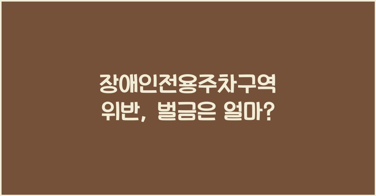 장애인전용주차구역 위반