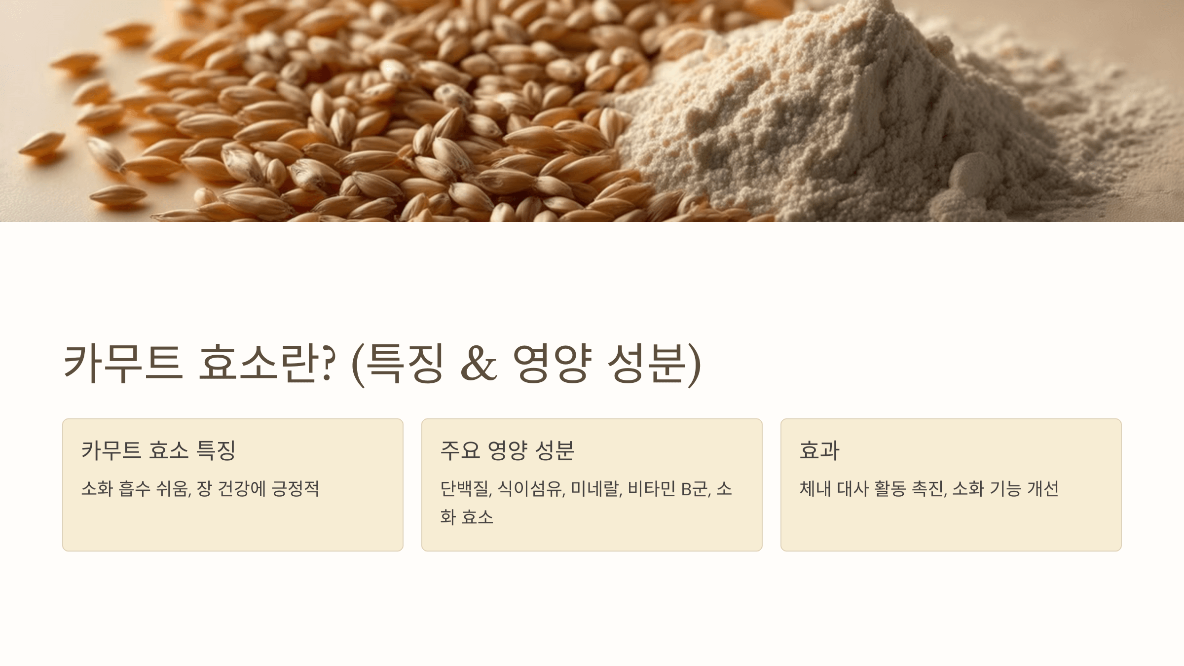 카무트 효소와 관련된 사진입니다.