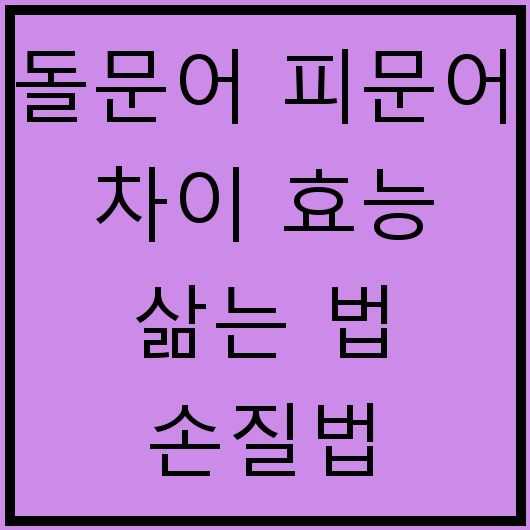 돌문어 피문어 차이 효능 삶는 법 손질법