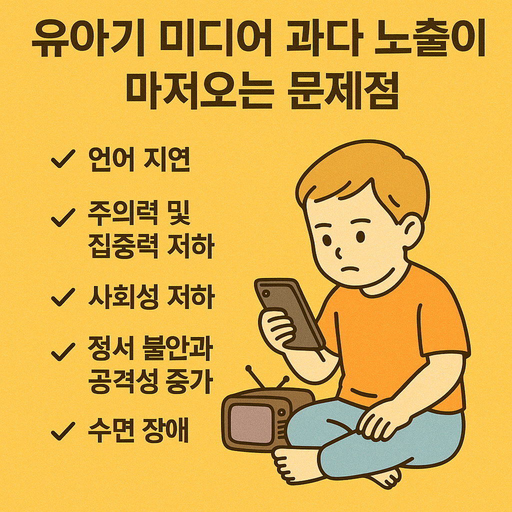 유아기 미디어과다노출이 가저오는 문제점 이미지