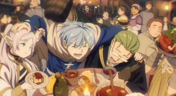 장송의프리렌-과거회상-다같이회식-이미지