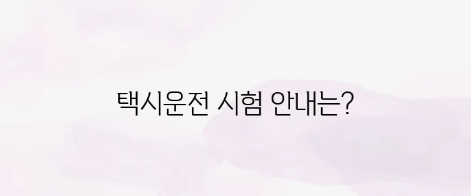 택시운전 자격시험 홈페이지 바로가기