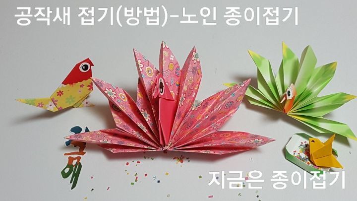 색종이 접기로 공작새 만들기