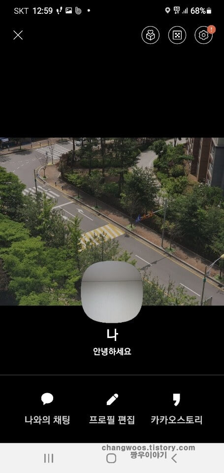 캡처된 사진 프로필 배경으로 저장