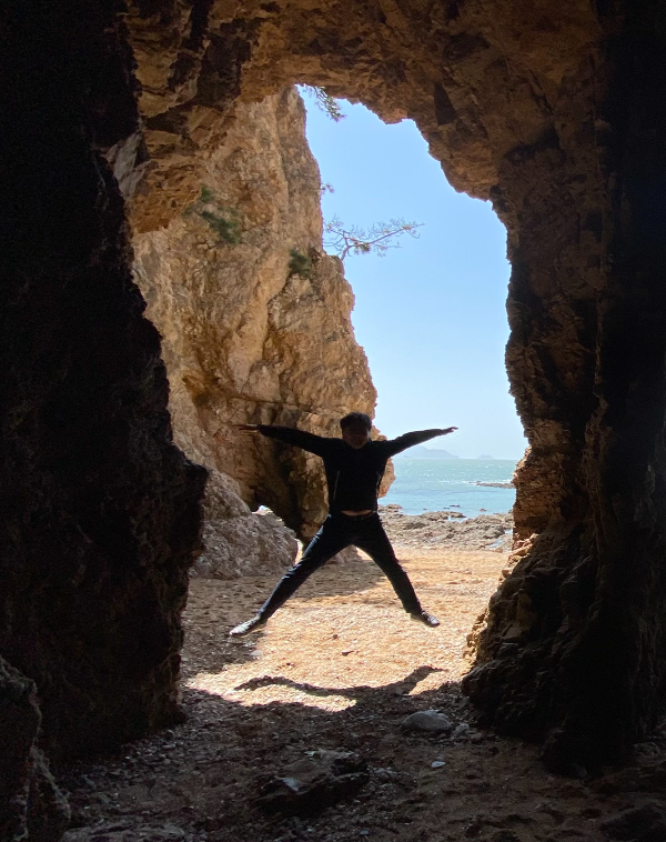 파도리 해안경관 동굴내 인증샷