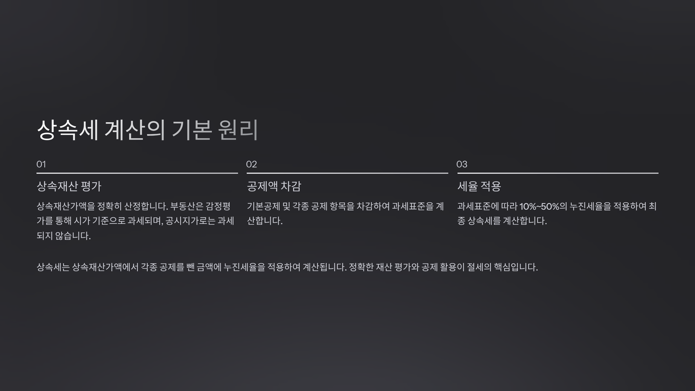 상속세 계산 관련 질문