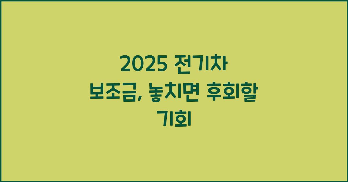 2025 전기차 보조금