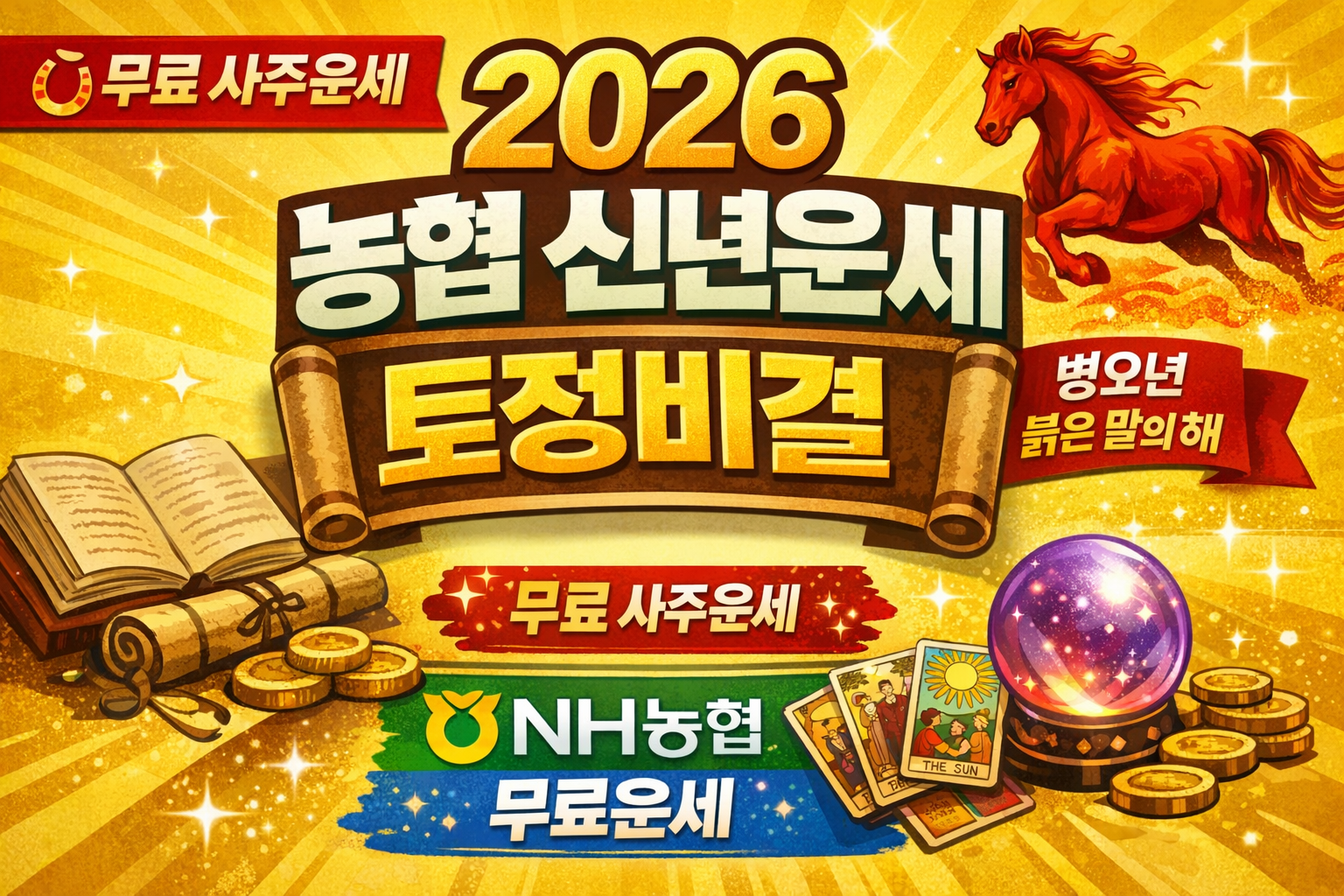 2026 농협 무료 신년운세 토정비결 재물운 애정운 확인하기