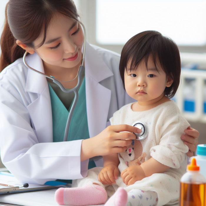 아이가-병원에서-진료받고-있는-모습