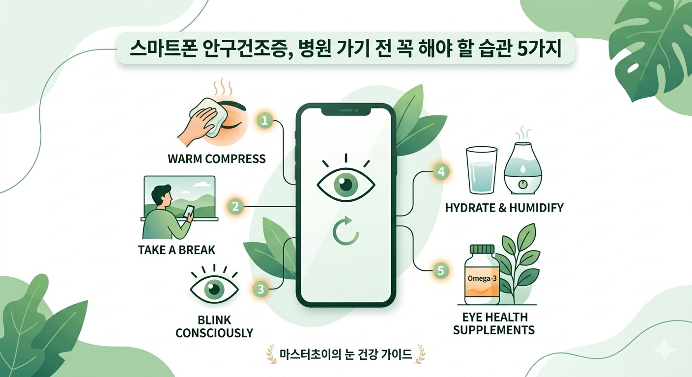 스마트폰 안구건조증, 병원 가기 전 꼭 해야 할 습관 5가지