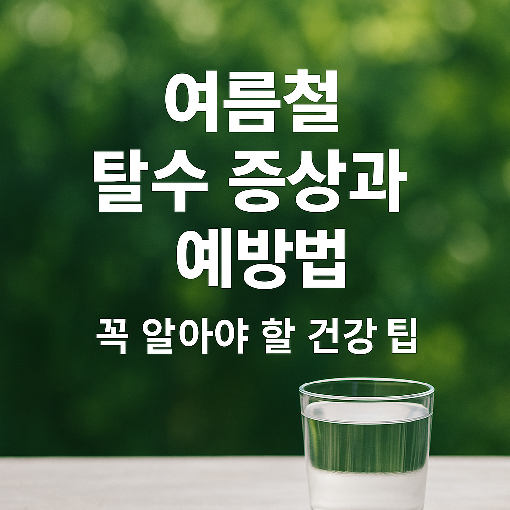 여름철 탈수 증상과 예방법 꼭 알아야 할 건강 팁