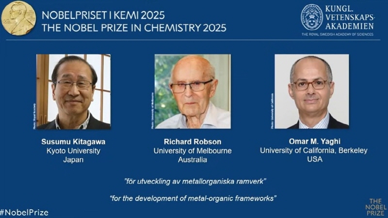 노벨화학상 수상자 발표 골격체 개발 3인