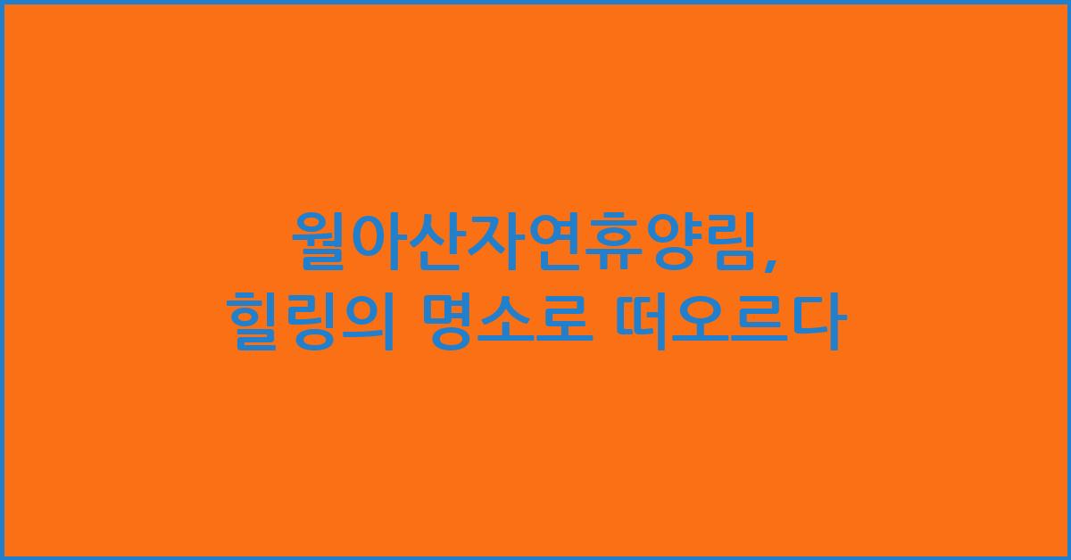 월아산자연휴양림, 힐링의 명소로 떠오르다 - 월아산자연휴양림의 매력 월아산자연휴양림