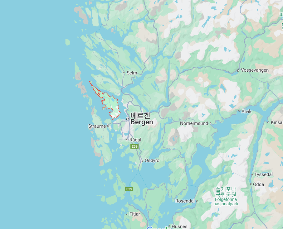 아스쾨이 섬의 위치를 알 수 있는 지도