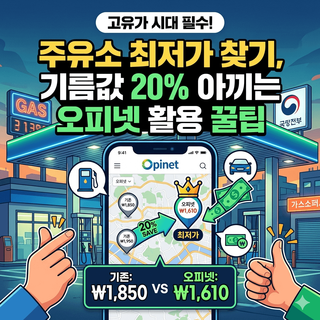 주유소 최저가 찾기, 기름값 20% 아끼는 오피넷 활용 꿀팁
