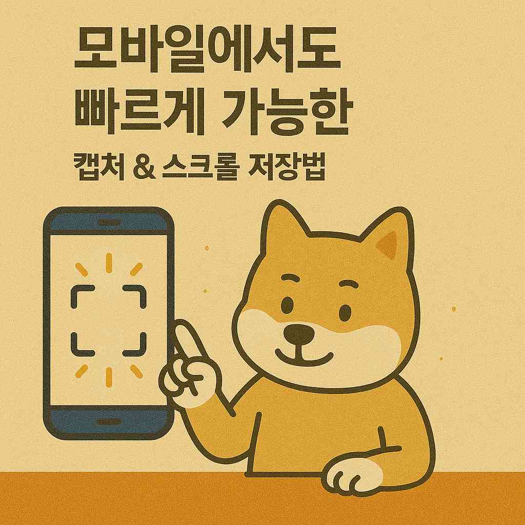모바일에서도 빠르게 가능한 캡처 &amp; 스크롤 저장법