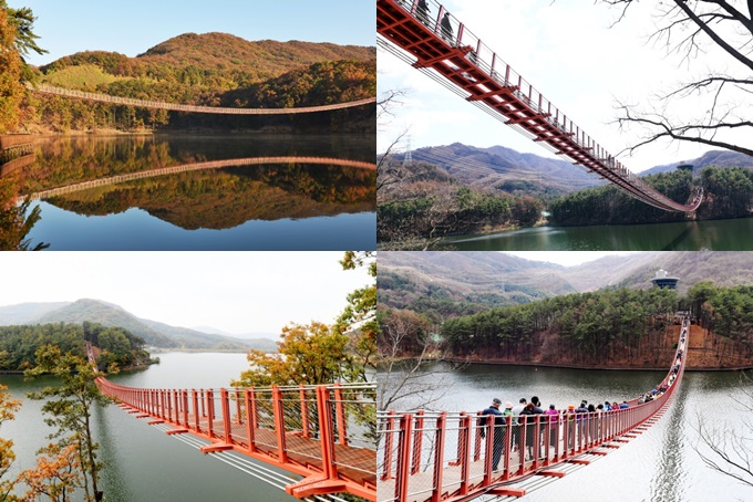 국내 최장 길이의 출렁다리 파장 마장호수