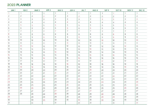 2023년 연간 계획표 그린컬러