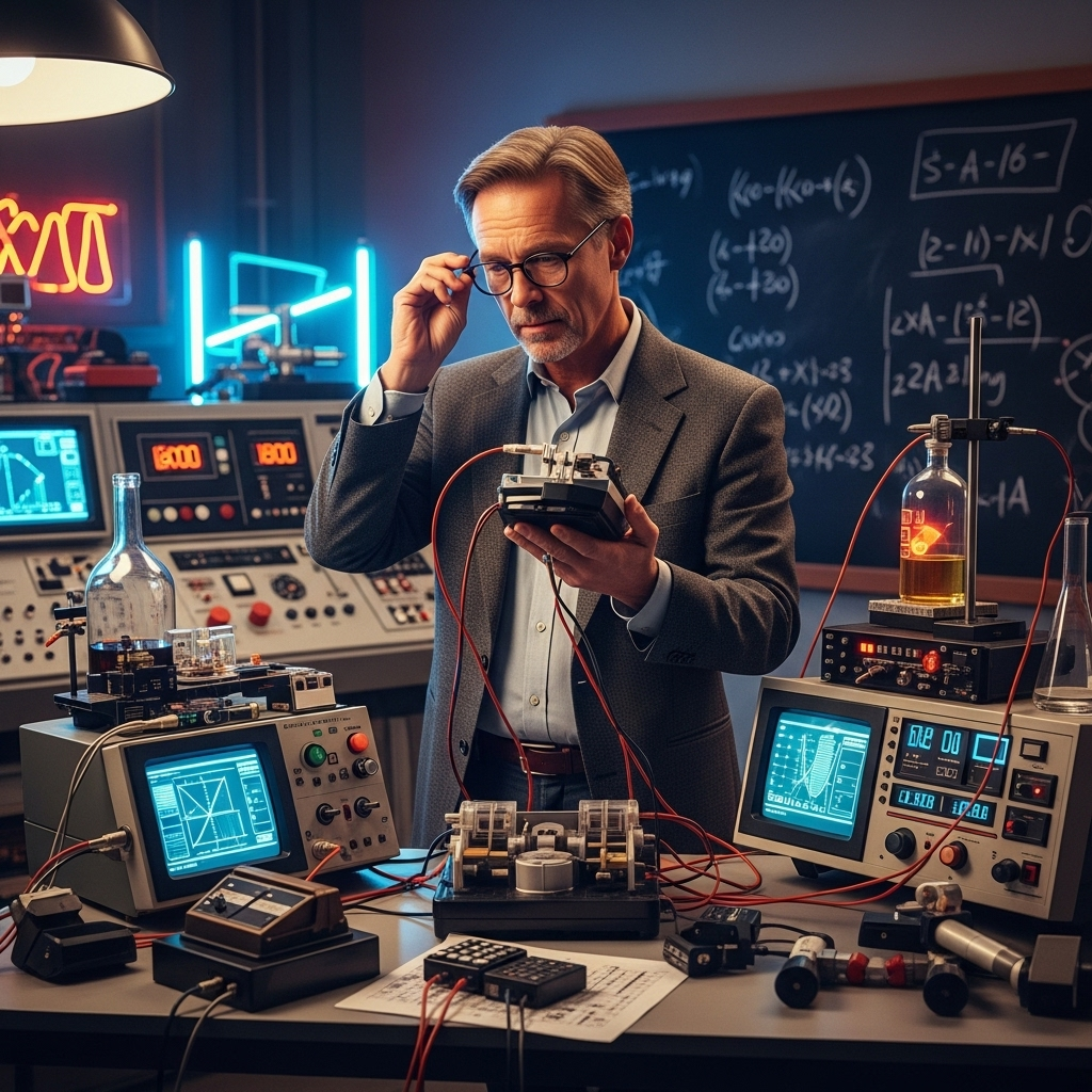 첨단 기술을 연구하는 박사의 이미지