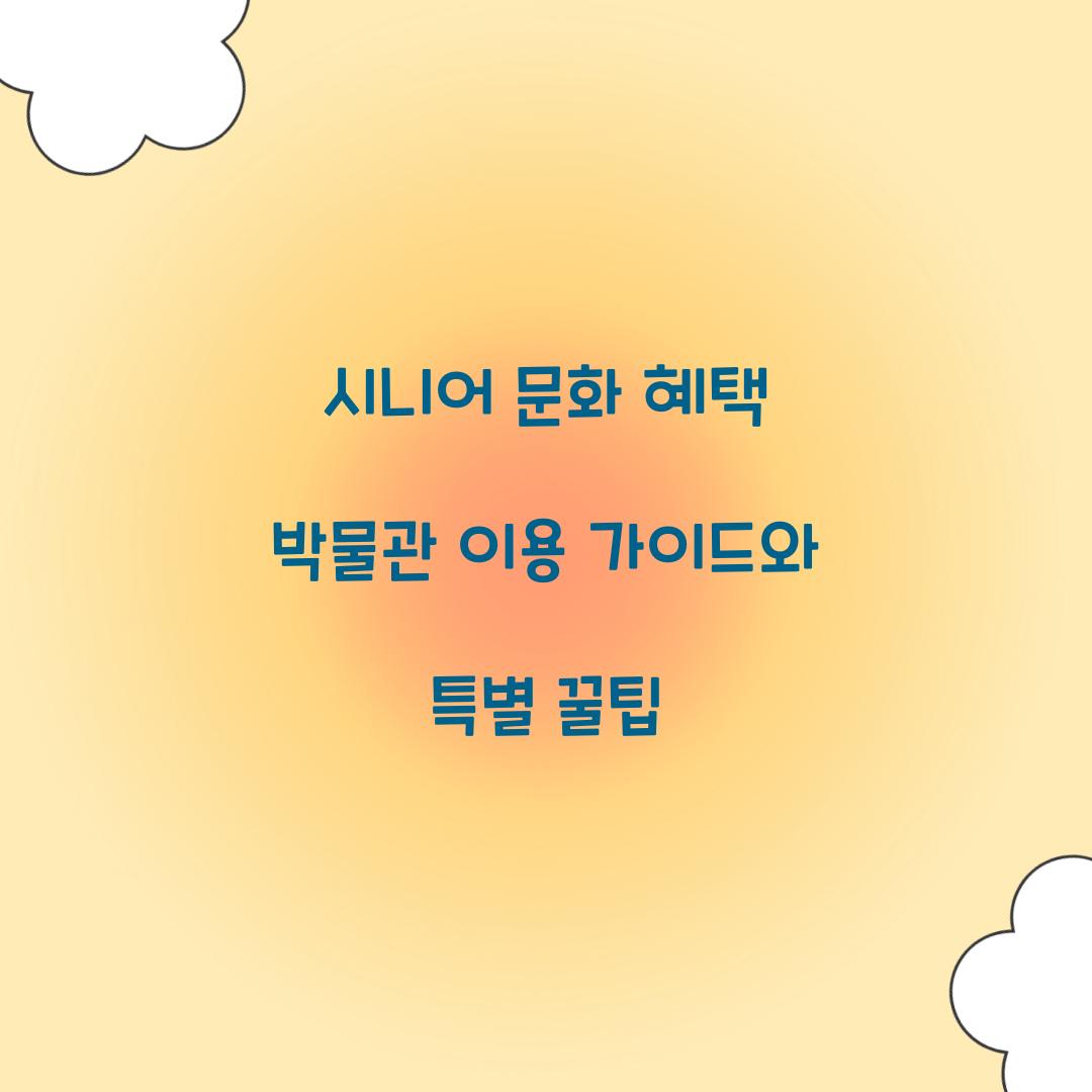 시니어 문화 혜택 박물관