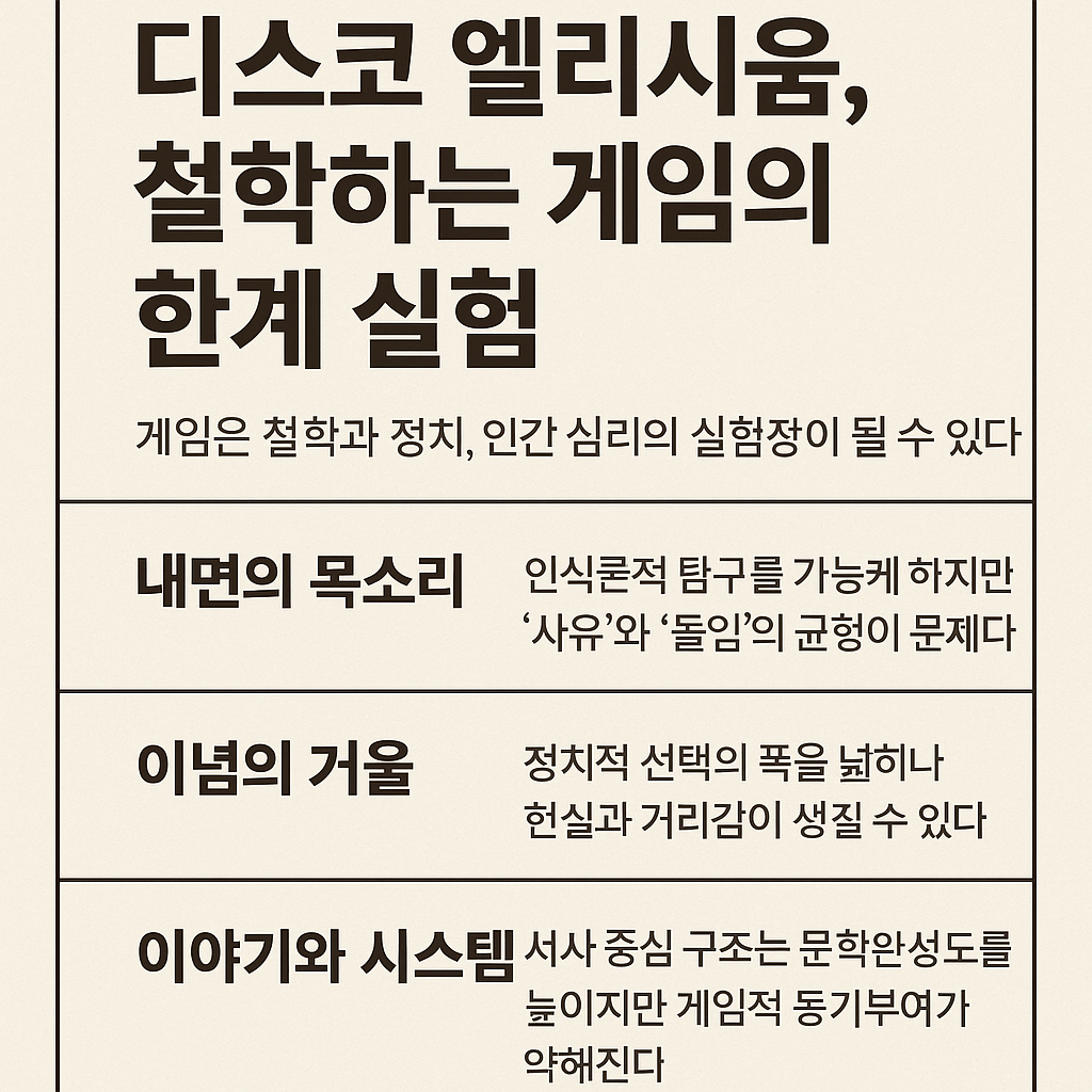 디스코 엘리시움, 철학하는 게임의 한계 실험