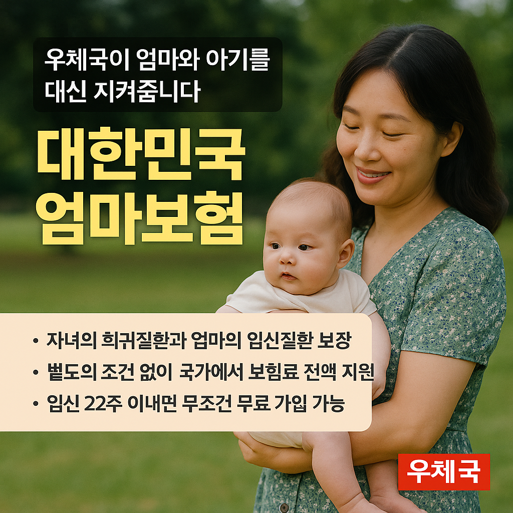 💝 “우체국이 엄마와 아기를 대신 지켜줍니다” — 전액 무료 ‘대한민국 엄마보험’ 신청 총정리
