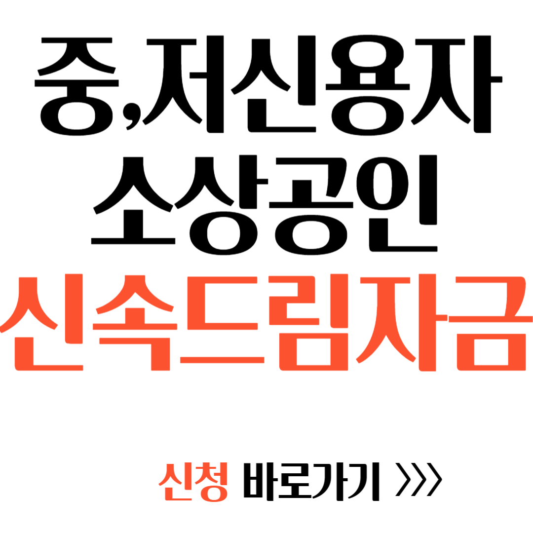 소상공인 신속드림자금 비대면 지원자격 신청방법