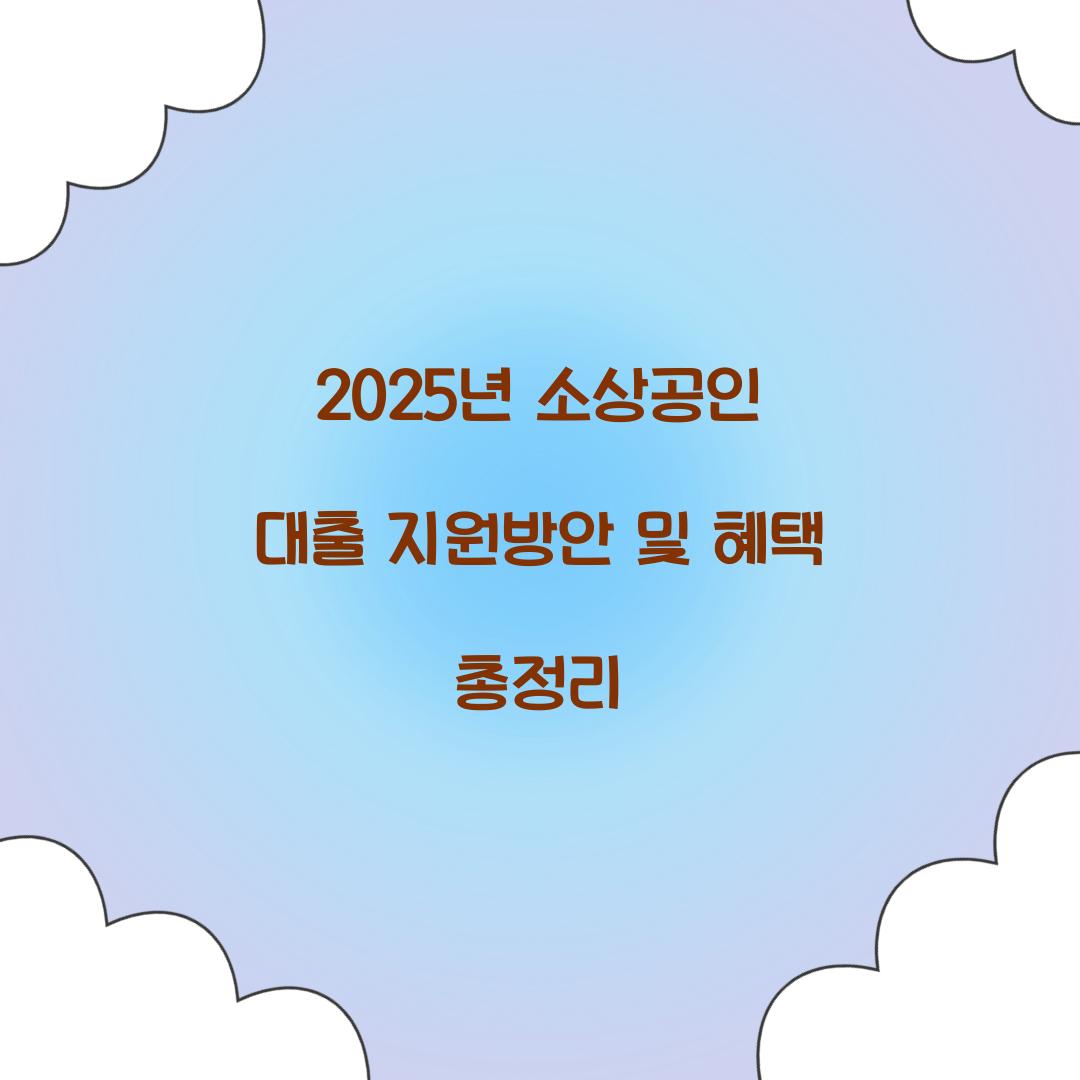 2025년 소상공인 대출