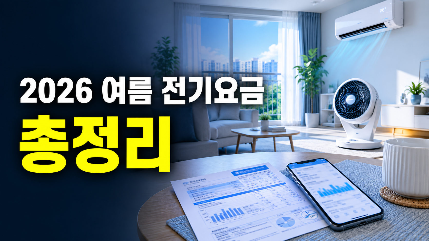 2026년 여름 전기요금의 모든 것을 한 곳에 모았습니다. 하계 누진구간과 450kWh의 함정, 에어컨 24시간 논쟁의 정답, 소득 무관 30% 복지할인, 제습기 비교, 냉방비 절약 10가지, 그리고 7월 재산세까지. 순서대로 읽으면 이번 여름 고정비가 달라집니다.