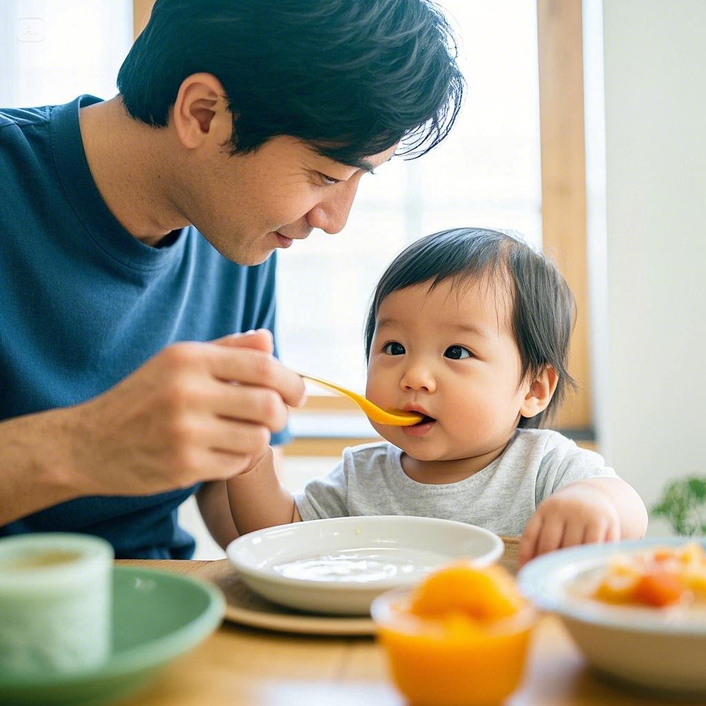 이유식을 먹는 아기