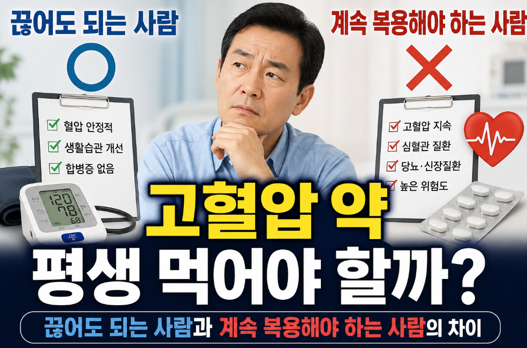 고혈압 약 평생 먹어야 할까? 끊어도 되는 사람과 계속 먹어야 하는 사람의 차이