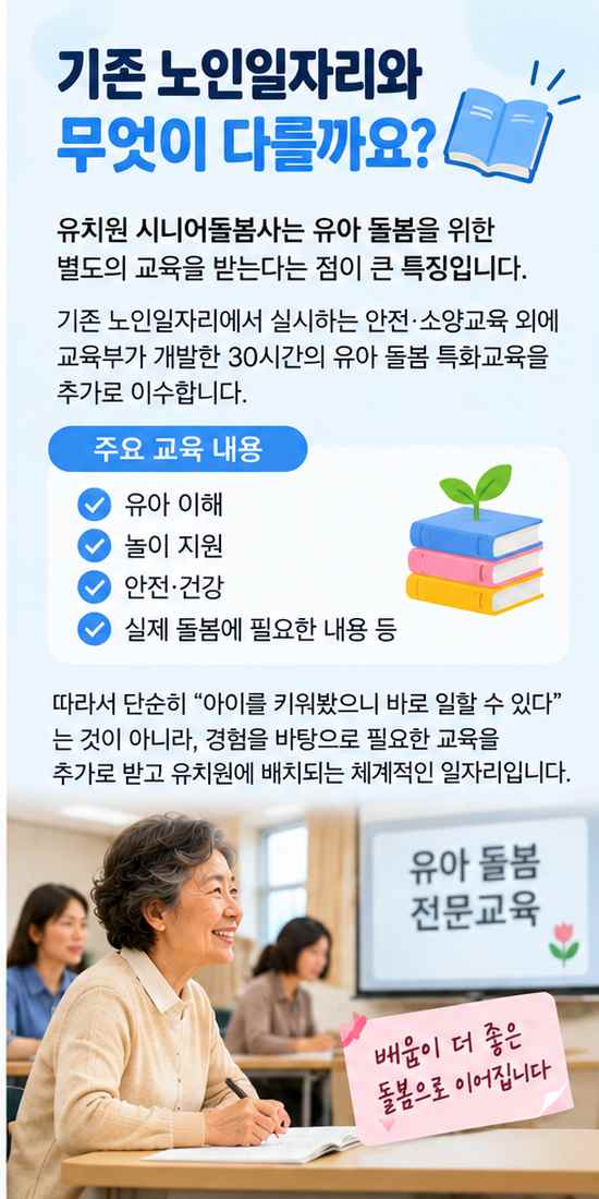 2026 유치원 시니어돌봄사 자격&middot;급여&middot;신청방법