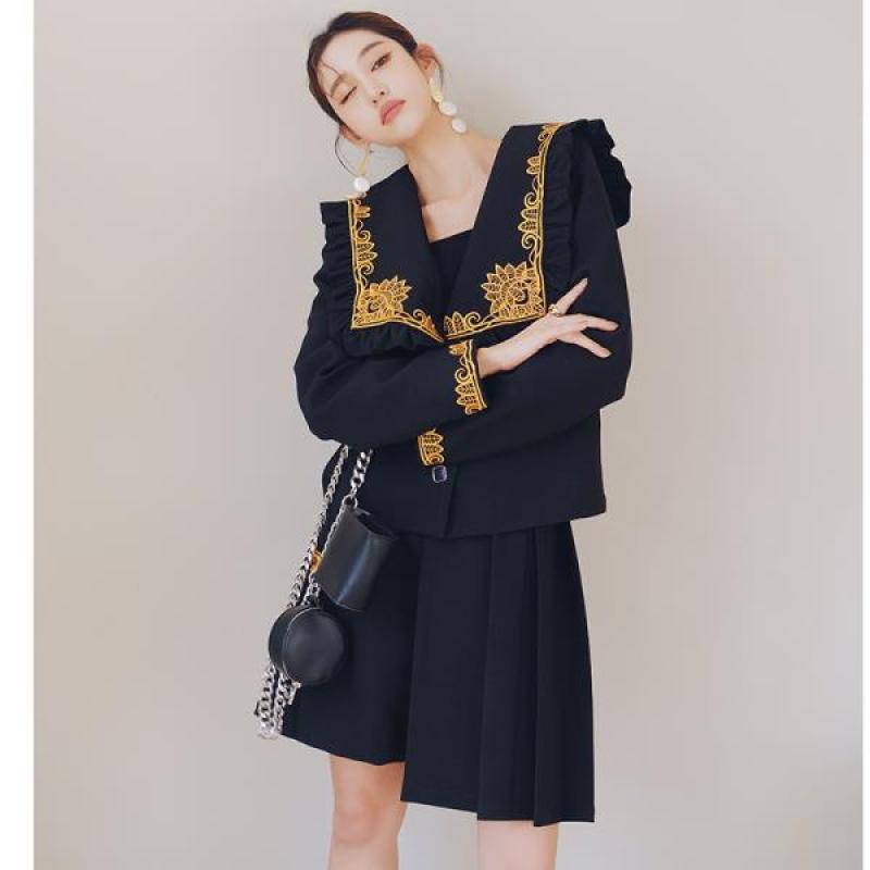 골드자수투피스 복고풍블라우스 고전자수옷 현대한복옷