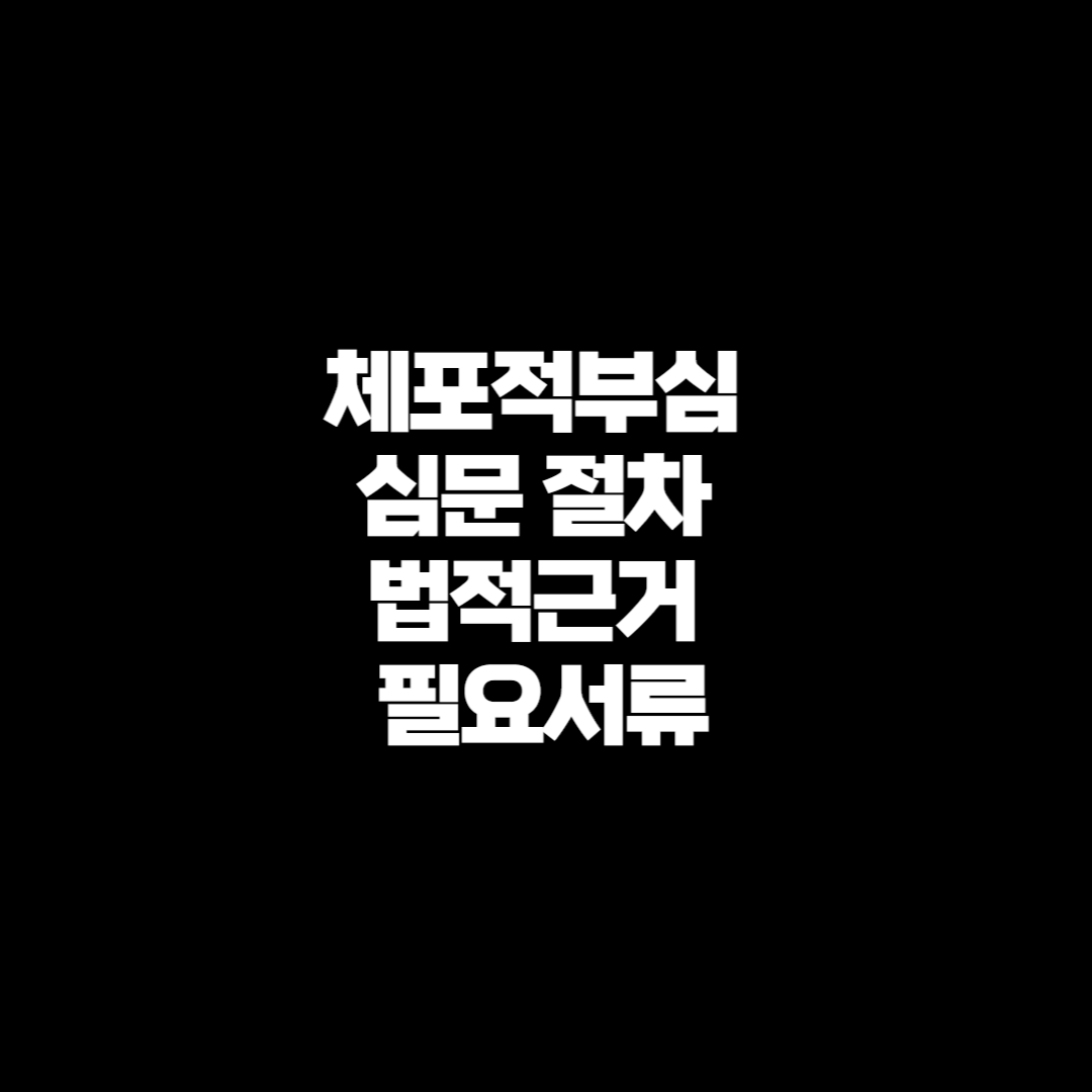 체포적부심-법적근거-필요서류