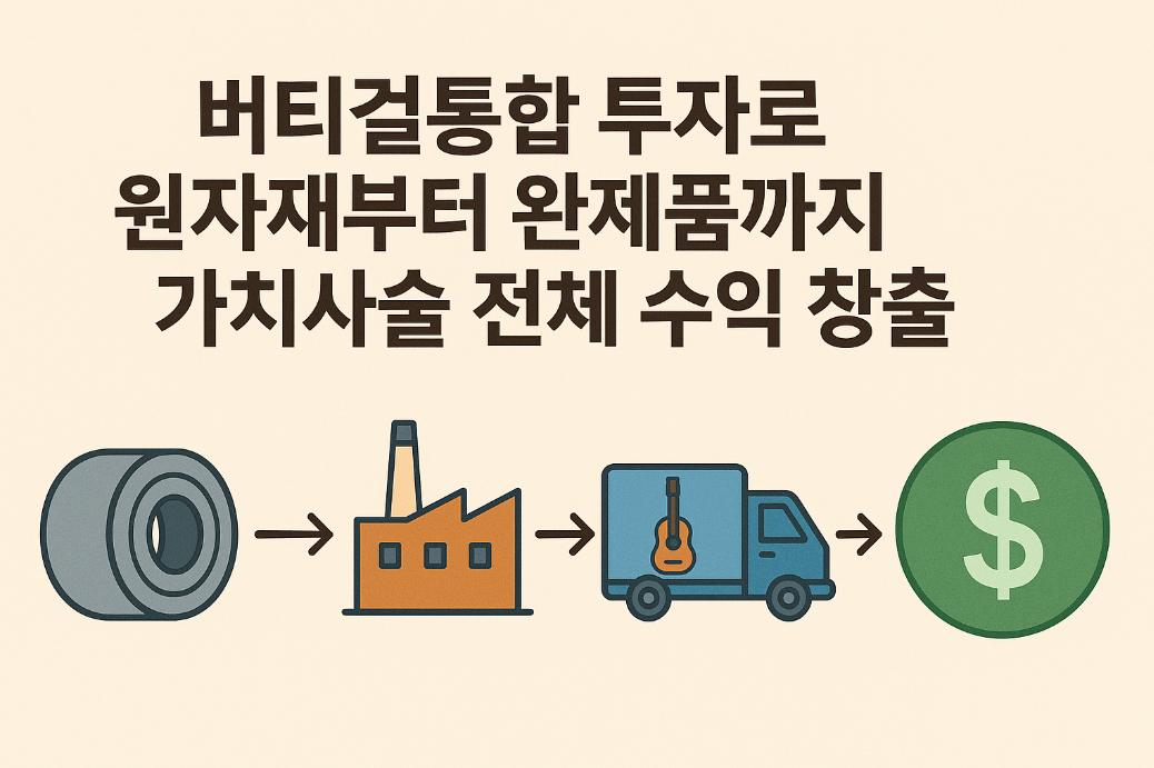 버티컬통합 투자로 원자재부터 완제품까지 가치사슬 전체 수익 창출