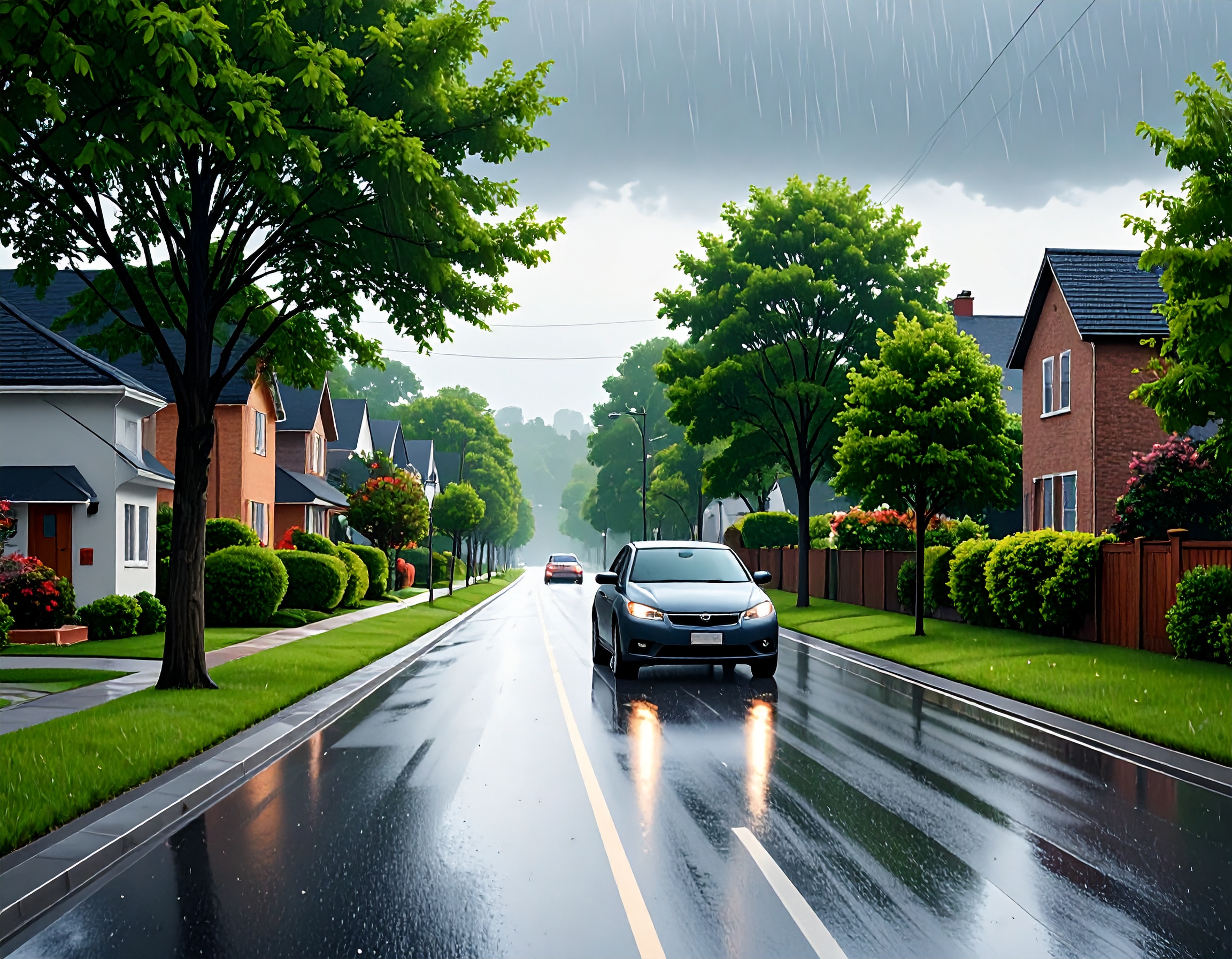 빗길 안전운전, 빗길 제동거리는 길어요