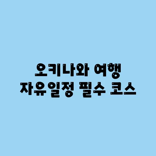 오키나와 여행 자유일정 필수 코스
