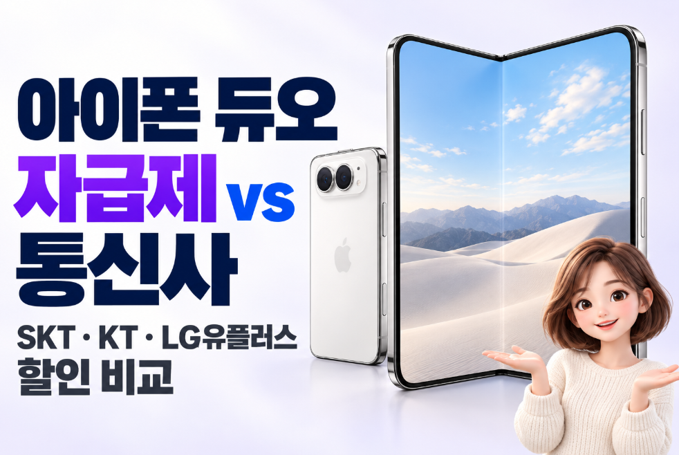 아이폰 듀오 자급제 vs 통신사 총정리｜SKT&middot;KT&middot;LG유플러스 할인&middot;지원금&middot;실구매가 비교