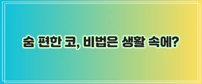비염 증상 극복 생활 속 지혜 꼭 알아두세요