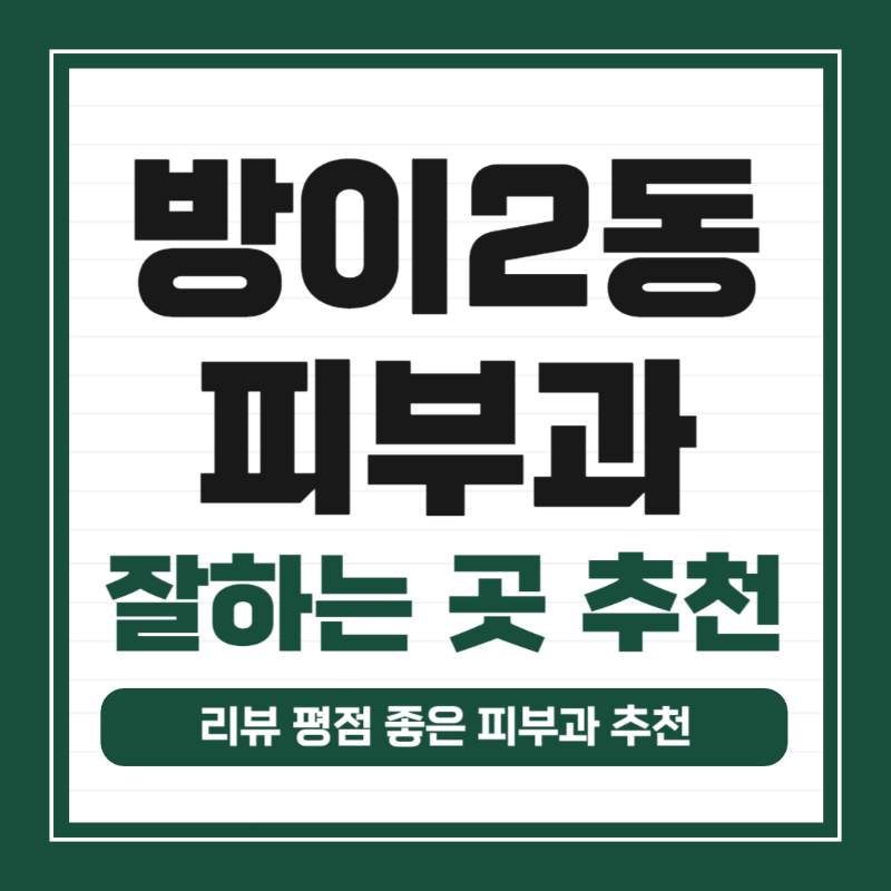 송파구 방이2동 피부과 유명한 곳 모공 레이저 잘하는 곳 추천 TOP 5