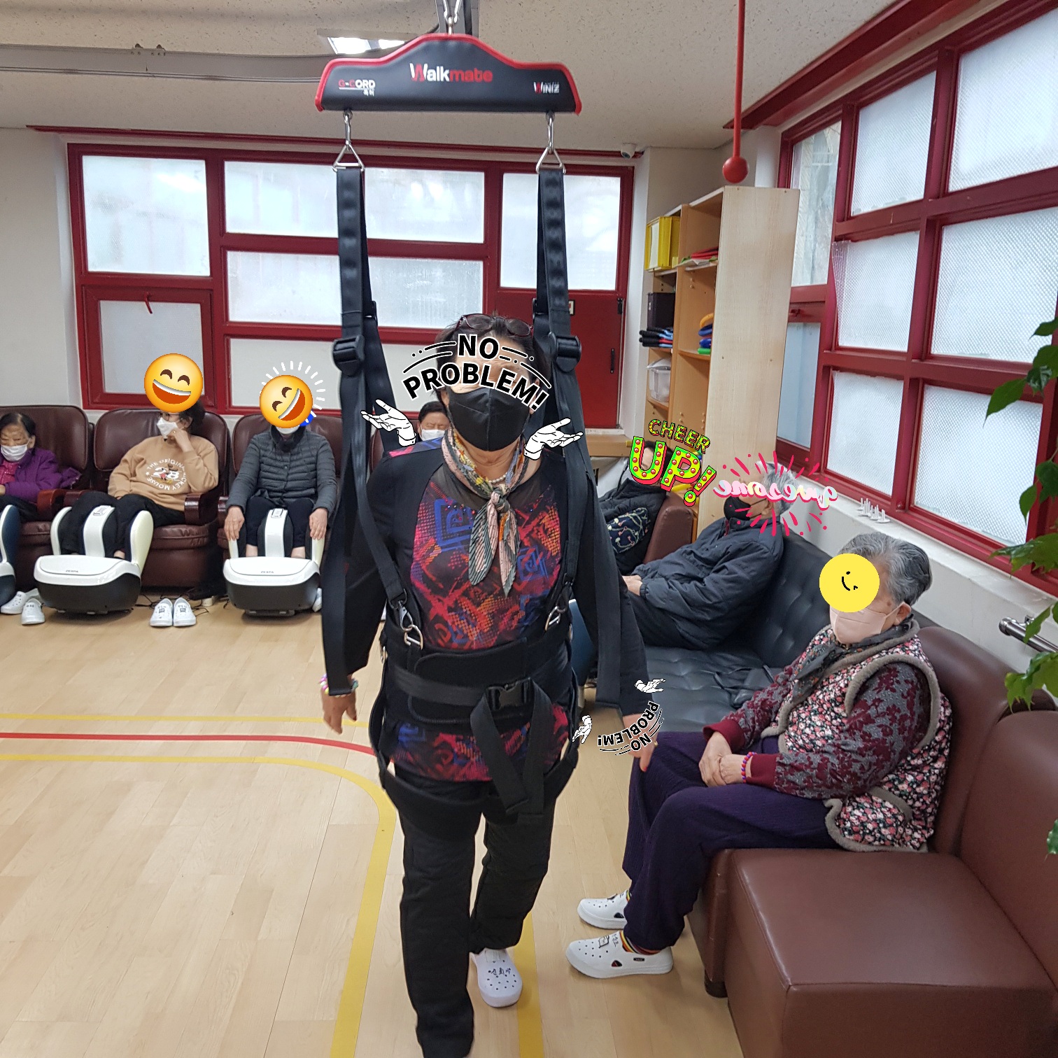 주간보호센타내 재활운동 프로그램 시간 모습