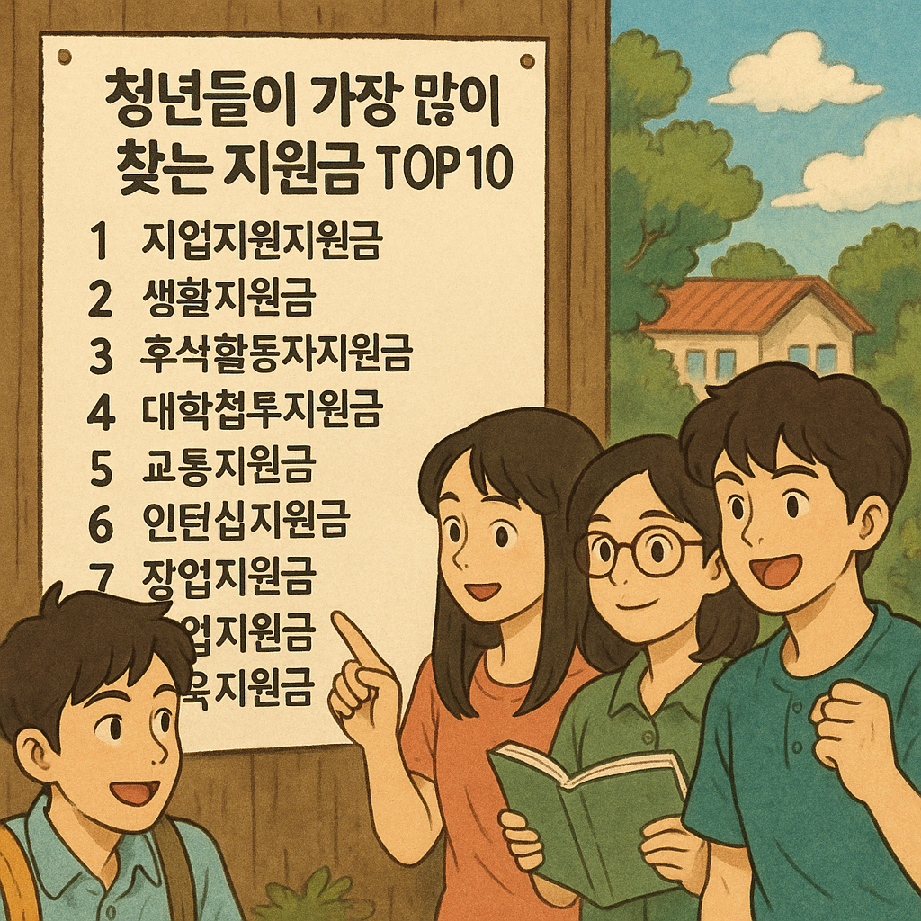 청년들이 가장 많이 찾는 지원금 TOP 10, 실수요자 순위 기반 분석